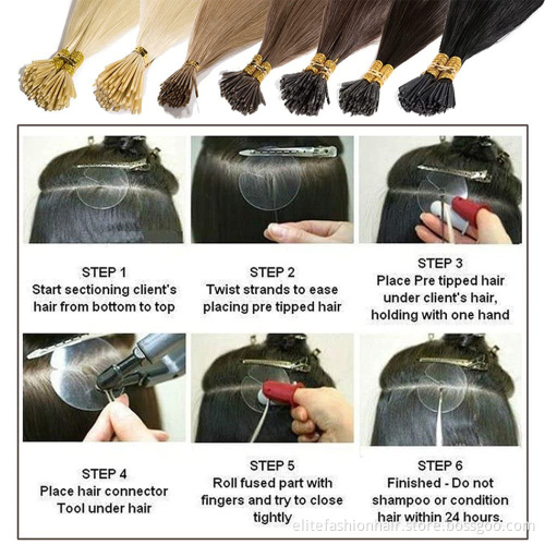 Top Quality 20 22 24 26 28 Inches Keratin Bonds Virgin Unprocessed Slavic Double Drawn Natural Russian Hair Extensions